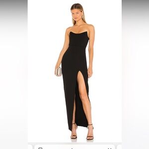 Superdown Black Strapless Gown